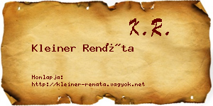 Kleiner Renáta névjegykártya